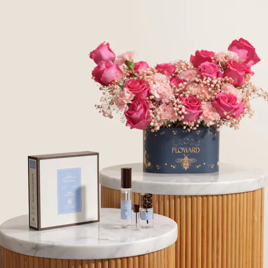 Abdul Samad Al Qurashi Body Musk Perfume Set | Vibrant Flower Box