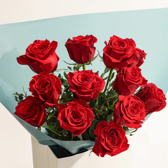 Dawn’s Embrace Red Roses Bouquet