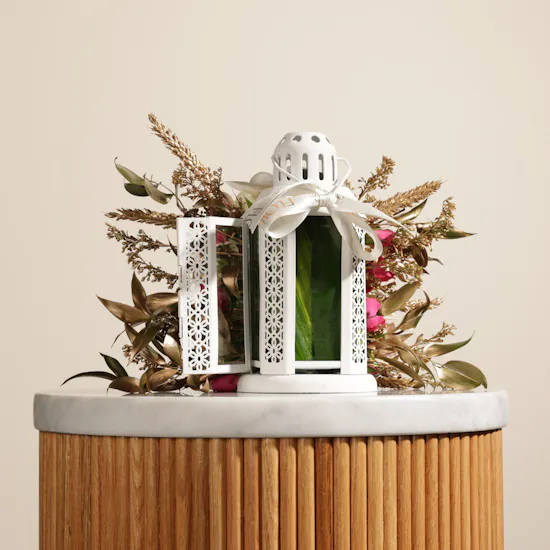 Floward White Lantern | Delicate Flowers