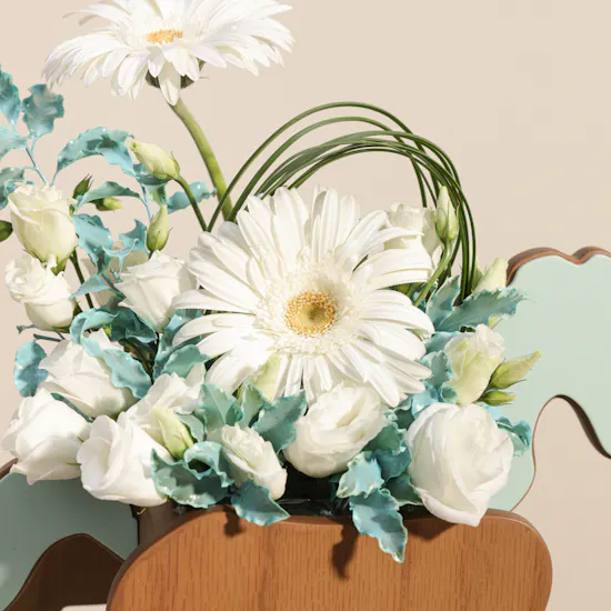 Floward Baby Boy White Flowers Pony