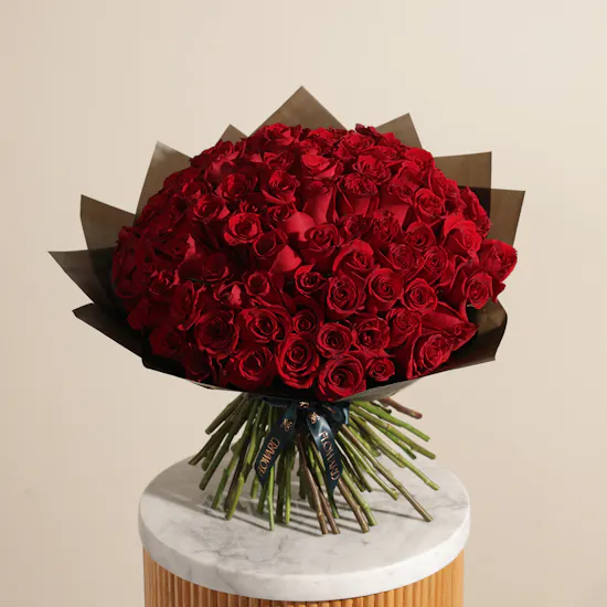 The 100 Red Rose Showstopper Bouquet