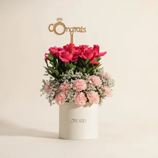 Blush Wedding Congrats Flower Box Blush Wedding Congrats Flower Box