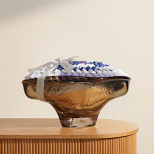 Patchi Eid Silver and Blue Large Chocolate Glass Tray