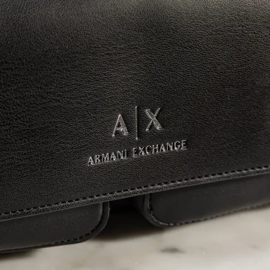 Armani Exchange Large Black Multi Pocket Shoulder Bag