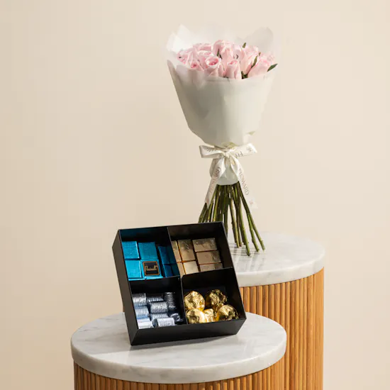 Passionelle Deluxe Chocolate Box | Roses and Graduation Balloons