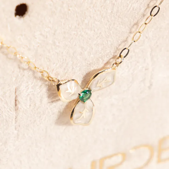 L'azurde Gold with Green Stone Necklace