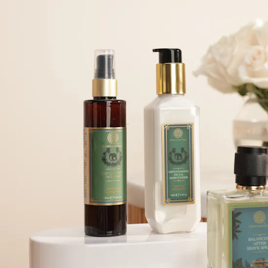 Forest Essentials Sandalwood & Orange Peel Men's Grooming Set | White Roses
