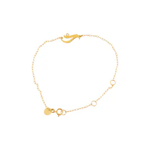 Midad Letter Kha Bracelet | Size adjustable |18k gold 