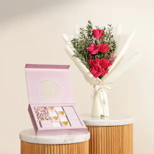 Patchi Welcome Baby Girl Pink Chocolate Box | Cute Flowers Bouquet 