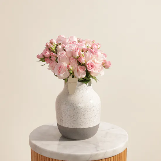 Whispering Pink Roses Vase
