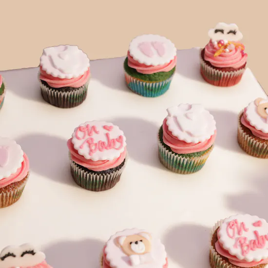 Helen's Bakery Baby Girl Cupcake | Festive Flowers Bouquet