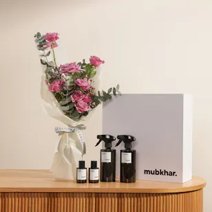 Mubkhar Unisex Set | Purple Roses Bouquet