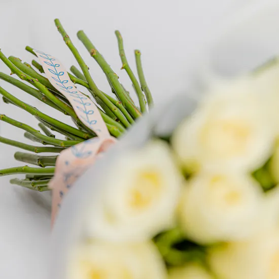White Elegance Roses Bouquet