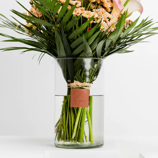Calla & Chrysanthemums | Cylinder Vase