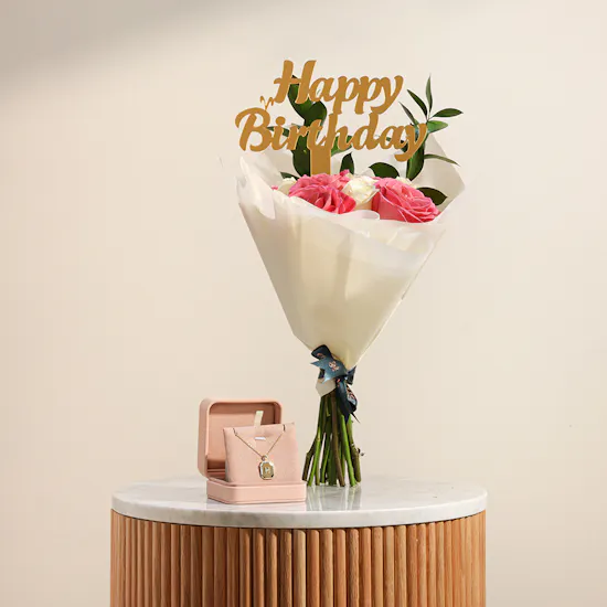 Floward Silver Necklace | Birthday Bouquet