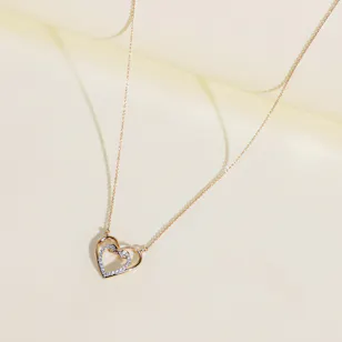 Damas Rose Gold and Diamond Heart Necklace
