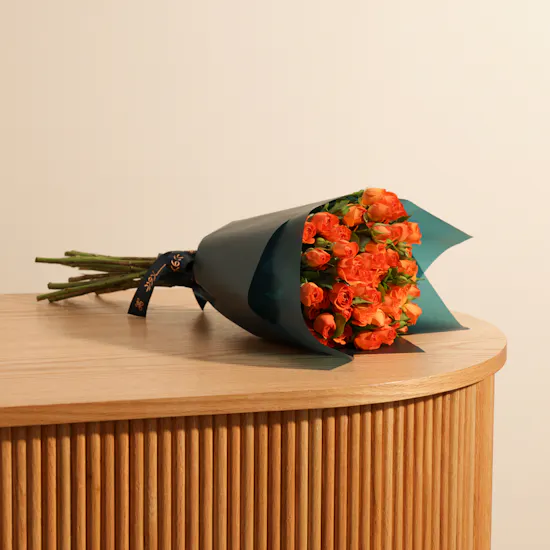 Warm Sunburst Rose Bouquet | 12 Flowers