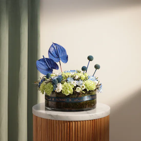 Azure Elegance Flower Vase