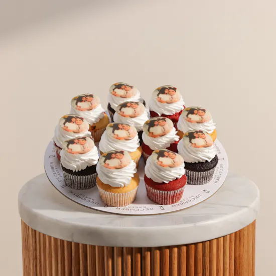 December Cake Personalized Photo Cup Cake