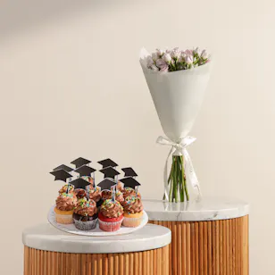 Floward Mixed Graduation Cupcakes | Soft Celebration Flowers