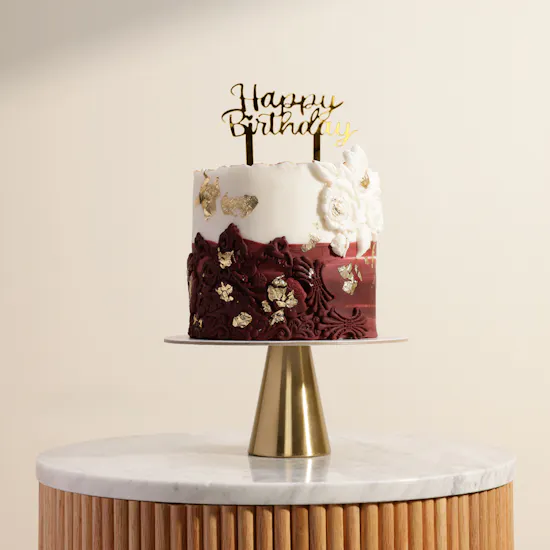 Floward Floral Burgundy Ombré Birthday Cake