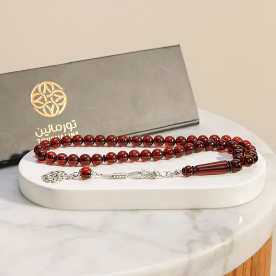 Epock Tourmaline Bakelite Maroon Rosary