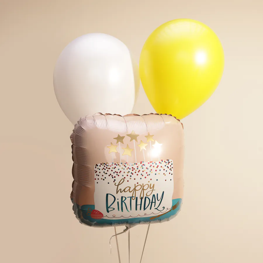 Cheerful Flower Bouquet with Balloons 2