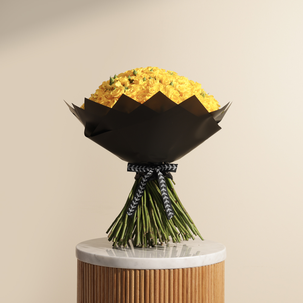 Sunshine Delight Bouquet | 100 Baby Roses