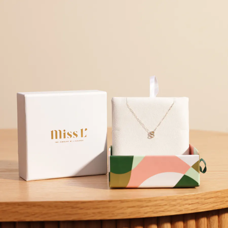 Miss L By L'azurde Gold Letter Necklace | Elegant Bouquet 3