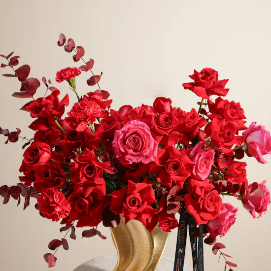 Ruby Splendor Flower Vase
