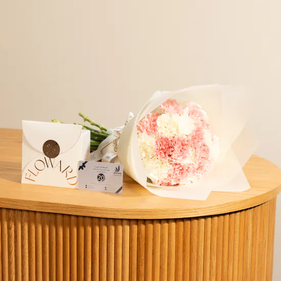 Larine Beauty Spa 20 Omani Riyal Voucher | Carnation Bouquet