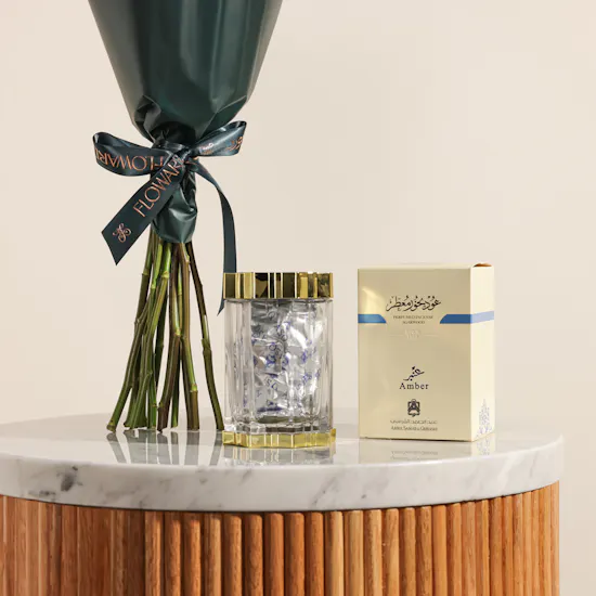 Abdul Samad Al Qurashi Amber Perfumed Agarwood Bakhoor | Warm Moment Flowers Bouquet