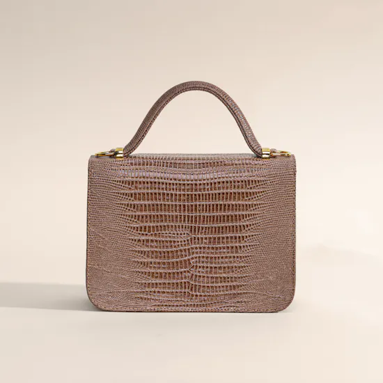 Rula Galayini Baby Vertigo Tan Lizard-Print Women’s Bag