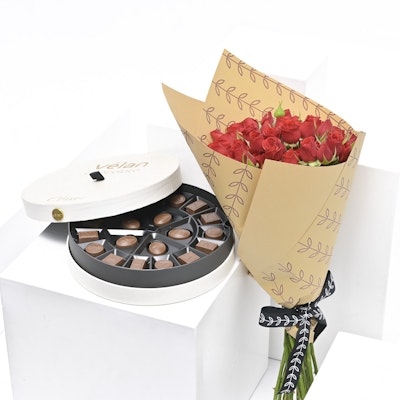 Velan Chocolate with Baby Roses Bouquet 
