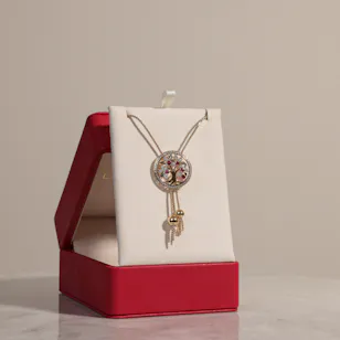 L'azurde Dreamcatcher Diamond & Colored Stones Necklace