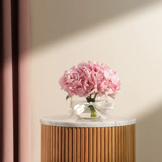 Cozy Pink Hydrangea Vase