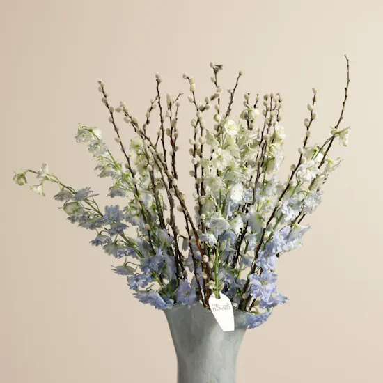 Soft Sky Light Blue Delphinium Vase