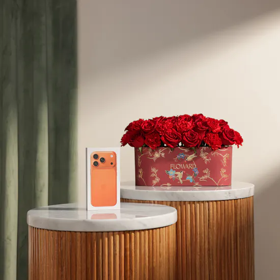 Apple iPhone 17 Pro Cosmic Orange 256GB | Heart's Red Warmth Flower Box