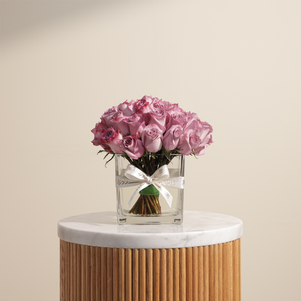 مزهرية جوري بنفسجي جذابة | 35 زهرة