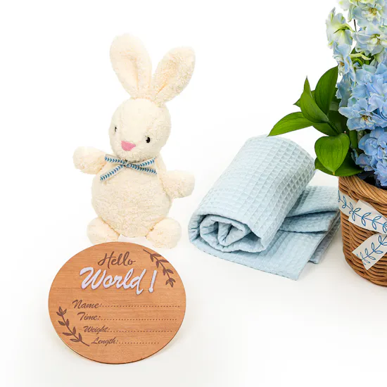 Cozy Bunny Blue Basket | Flowers