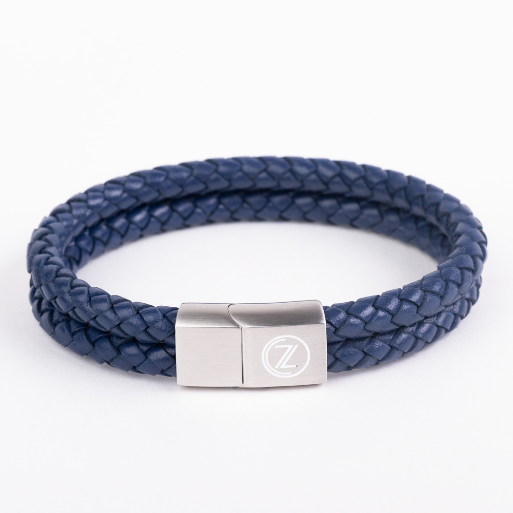  Zus Navy Blue Double Leather Cord Bracelet