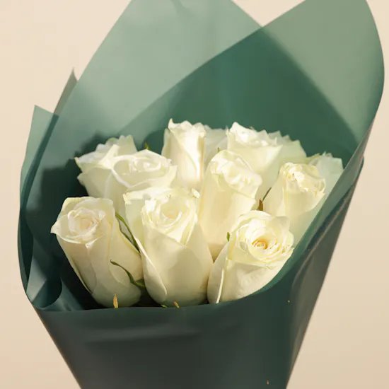 Floward Adorable Stuffed Toy | White Roses Bouquet