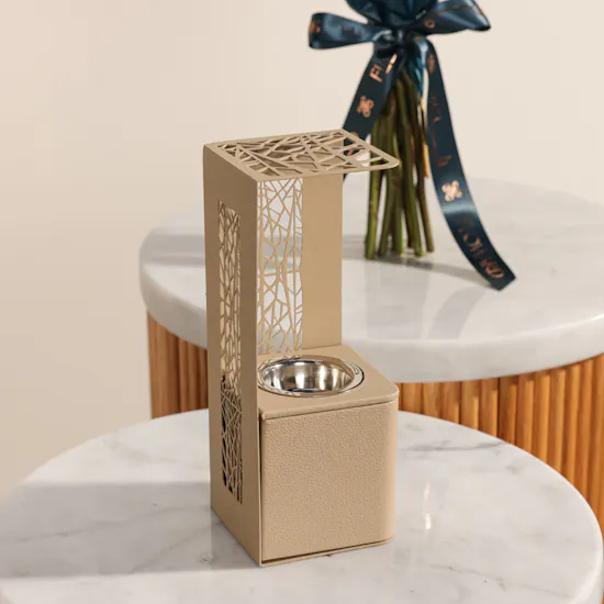 Cascades Decorative Square Metal incense Burner | Charming Flowers