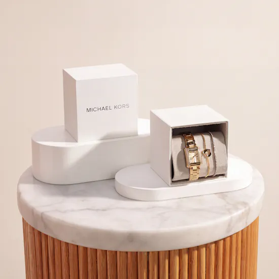 Michael Kors Mini Emery Gold Bracelet and Watch Set
