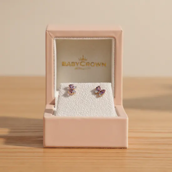 Baby Crown Rose Earrings