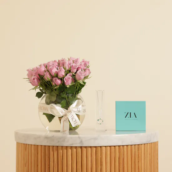 Zia Summer Emerald and Seed Pearl Pendant Silver Necklace | Always on My Mind Flower Vase
