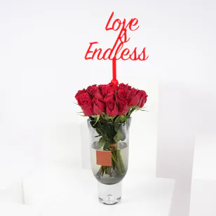Red Roses Vase | Love is Endless