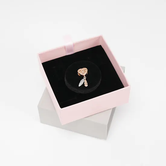 Pandora Openwork Heart & Two Feathers Dreamcatcher Charm