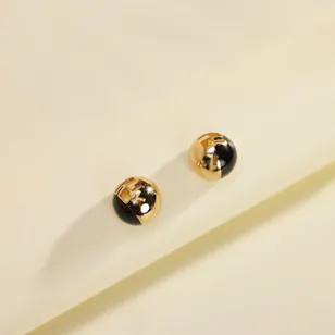 Fendi Sphera Gold and Black Women's Earrings