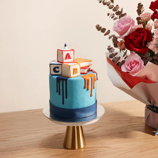 Floward Back to School Cake | Unique Flowers Bouquet